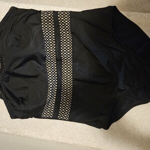 Black Swimsuit with Mesh Detail